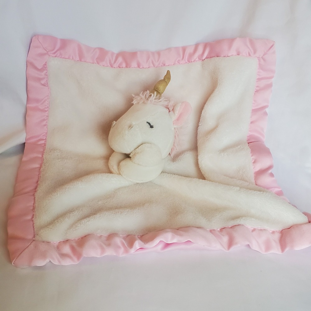 Carter's baby girl Pink And White‎ Unicorn Lovey Security Blanket